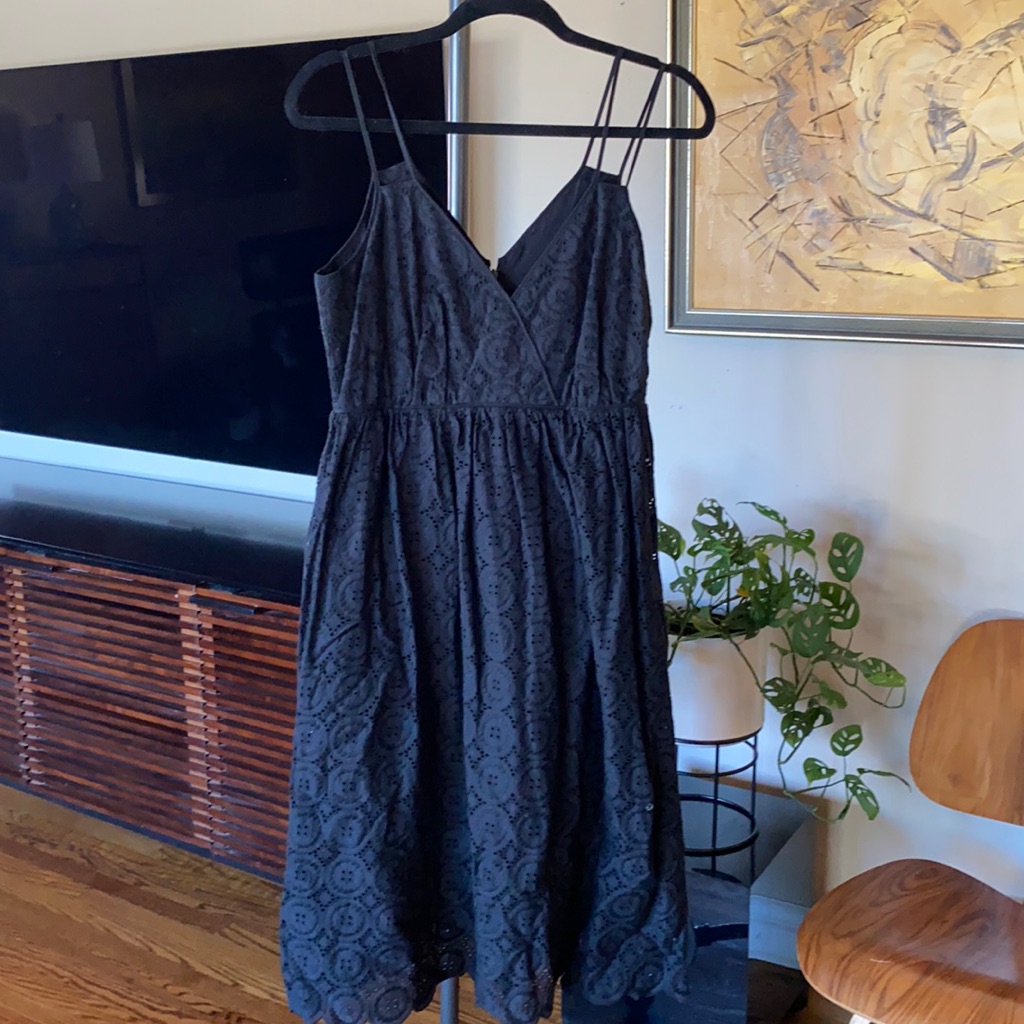J.Crew Black Eyelet Tea Dress.